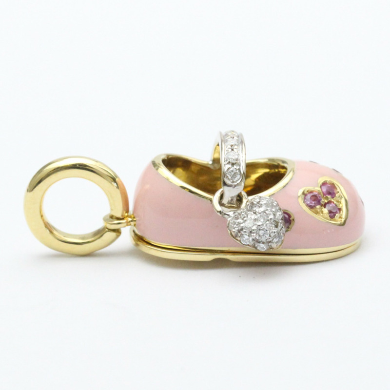 【日本直送】Aaron Basha Shoe Pendant 黃金（18K）鑽石男士女士時尚吊墜項鍊（金色）-5