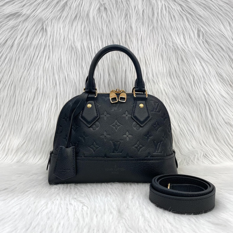 Louis Vuitton M44829黑牛皮壓紋Neo Alma BB貝殼包斜背-0