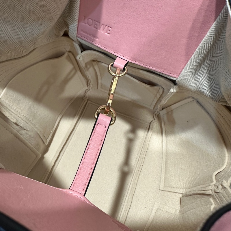 LOEWE Hammock99成新拼色吊床包 (焦糖色x粉色)-8