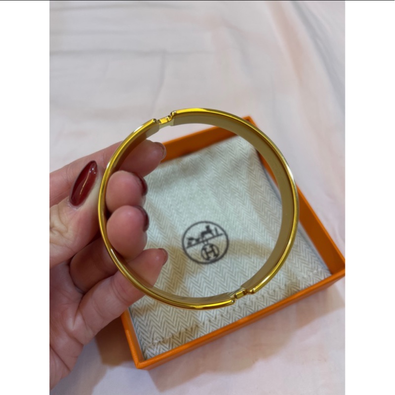 現貨商品 全新商品 台灣購證 Hermes 經典H大象灰皮革手環 尺寸T2-3