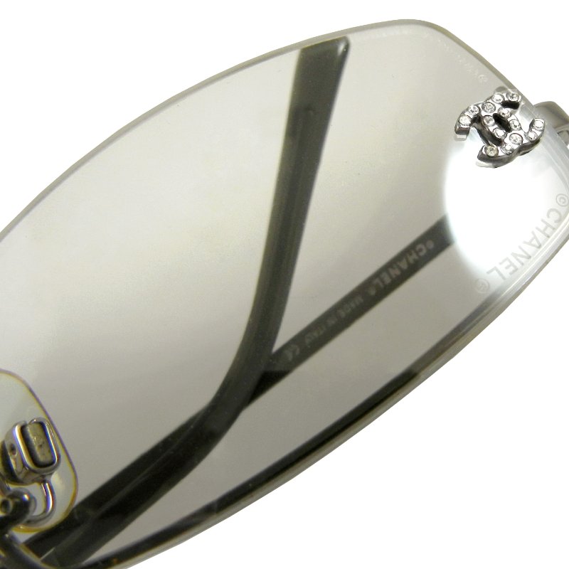 金鐸精品~2254 CHANEL 香奈兒 4093 淡茶色漸層鏡片無框雙C-LOGO晶鑽 太陽眼鏡-4