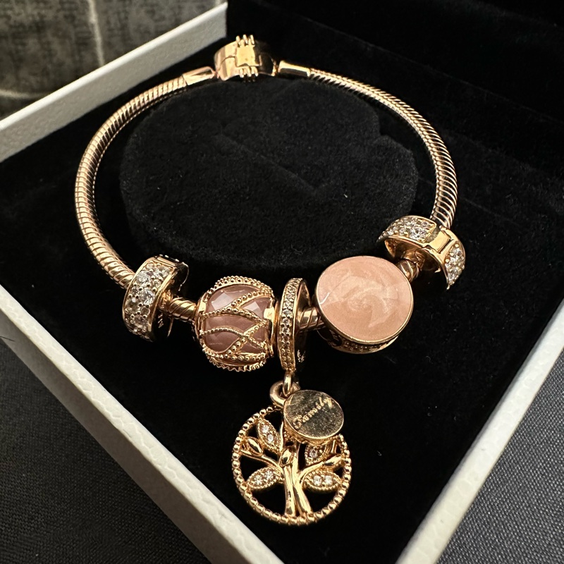 潘朵拉pandora 玫瑰金飾品手鍊-6