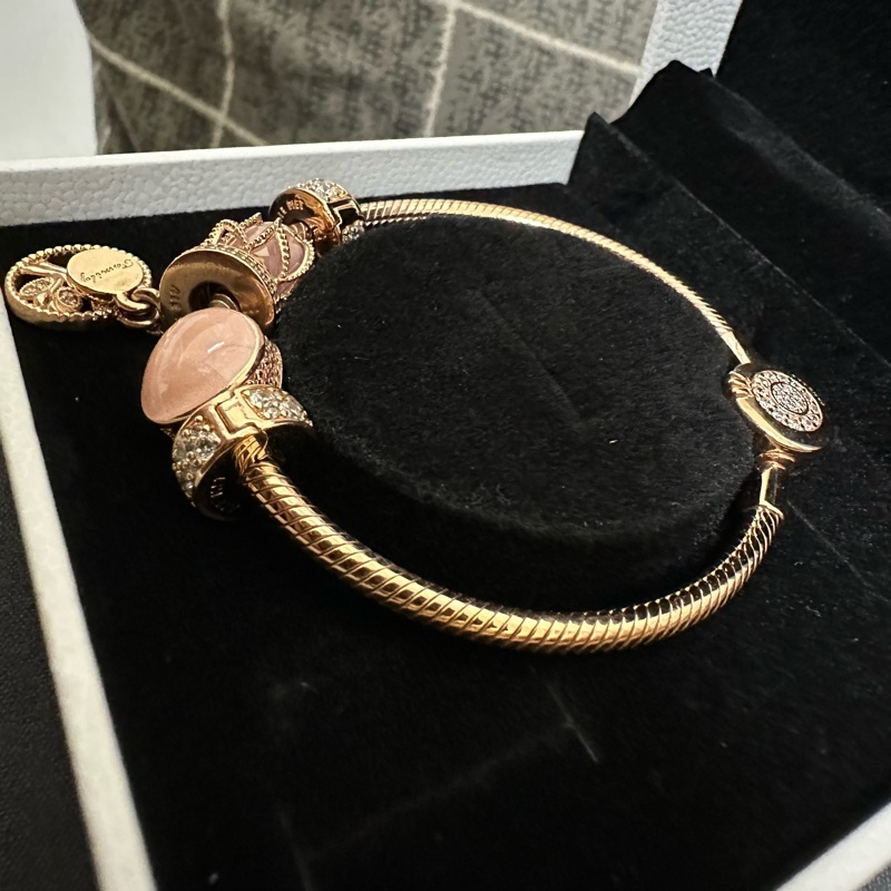 潘朵拉pandora 玫瑰金飾品手鍊-12