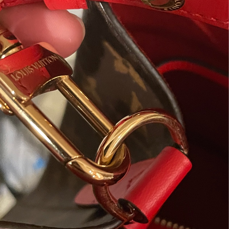 Lv NéoNoé 紅色水桶包-5