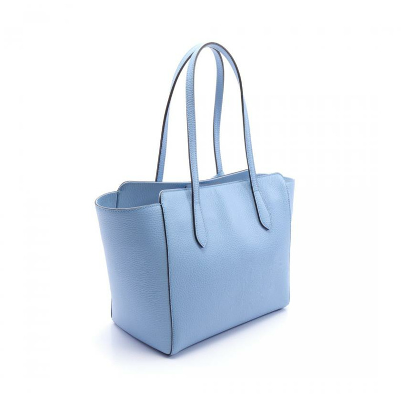中古GUCCI[AB]Swing 肩包 真皮托特包 浅蓝色-1