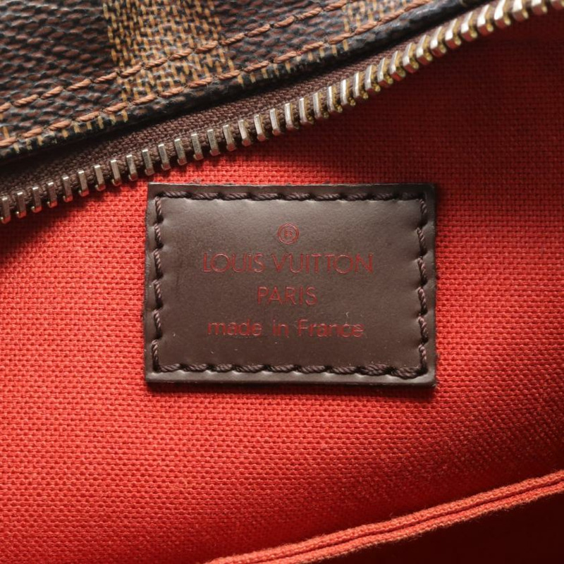 中古LOUIS VUITTON[B]Olav PM  乌黑色棋盘格 肩包 PVC 真皮 棕色-3