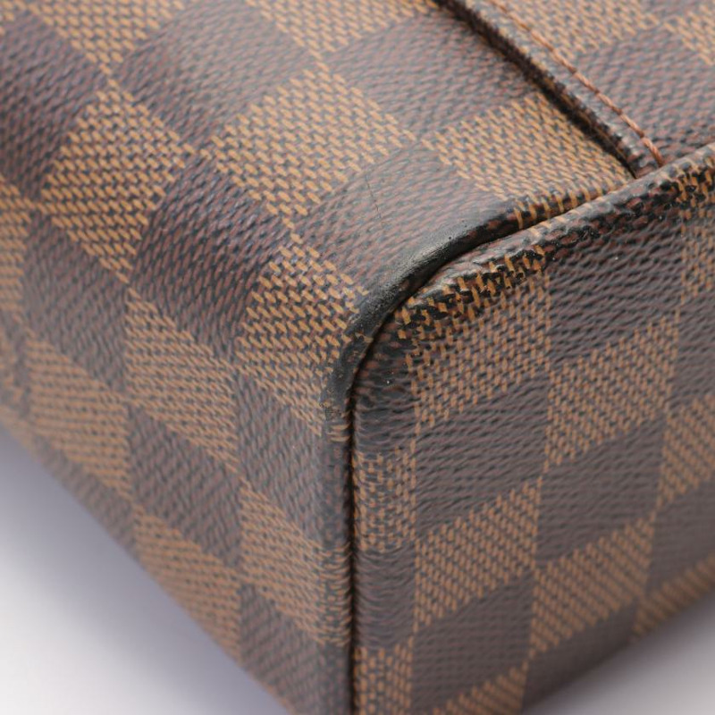 中古LOUIS VUITTON[B]Olav PM  乌黑色棋盘格 肩包 PVC 真皮 棕色-5