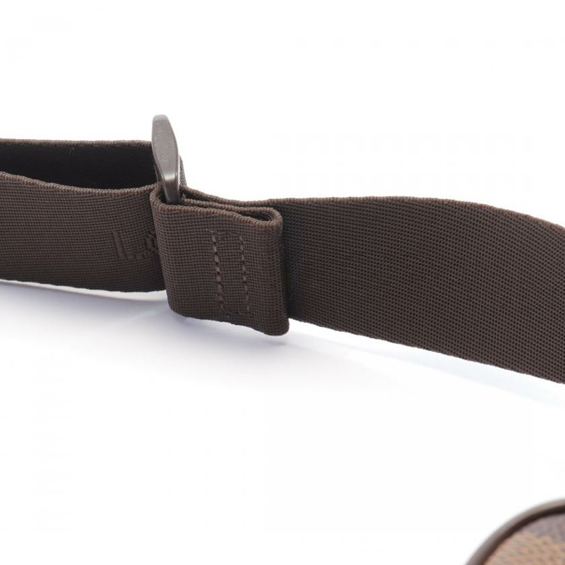 中古LOUIS VUITTON[B]Olav PM  乌黑色棋盘格 肩包 PVC 真皮 棕色-6