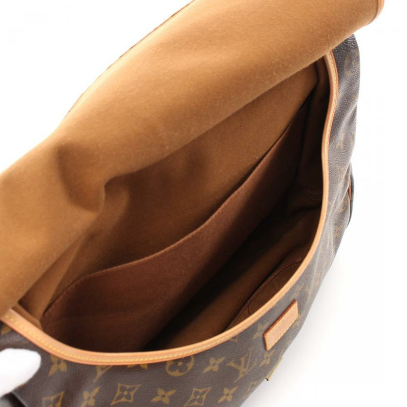 中古LOUIS VUITTON[B]Saumur35  老花肩包 PVC 真皮 棕色-2
