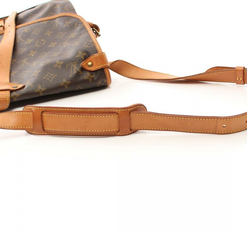 中古LOUIS VUITTON[B]Saumur35  老花肩包 PVC 真皮 棕色-7