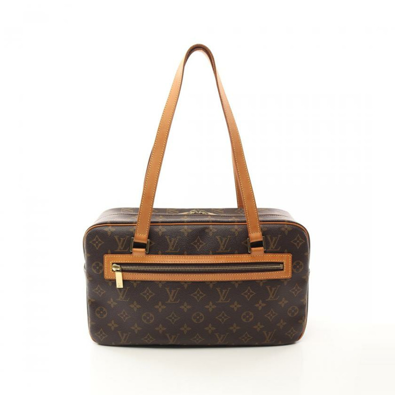 中古LOUIS VUITTON[B]Cite GM  老花肩包 PVC 真皮 棕色-0