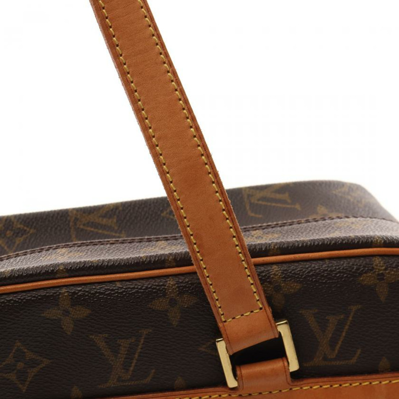 中古LOUIS VUITTON[B]Cite GM  老花肩包 PVC 真皮 棕色-6
