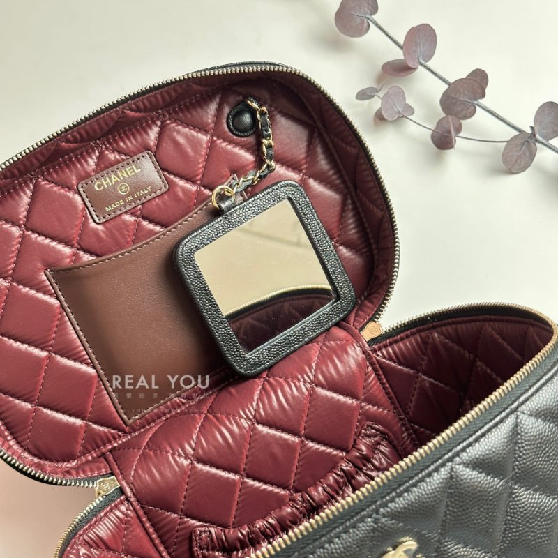 CHANEL 經典荔枝皮化妝盒-5