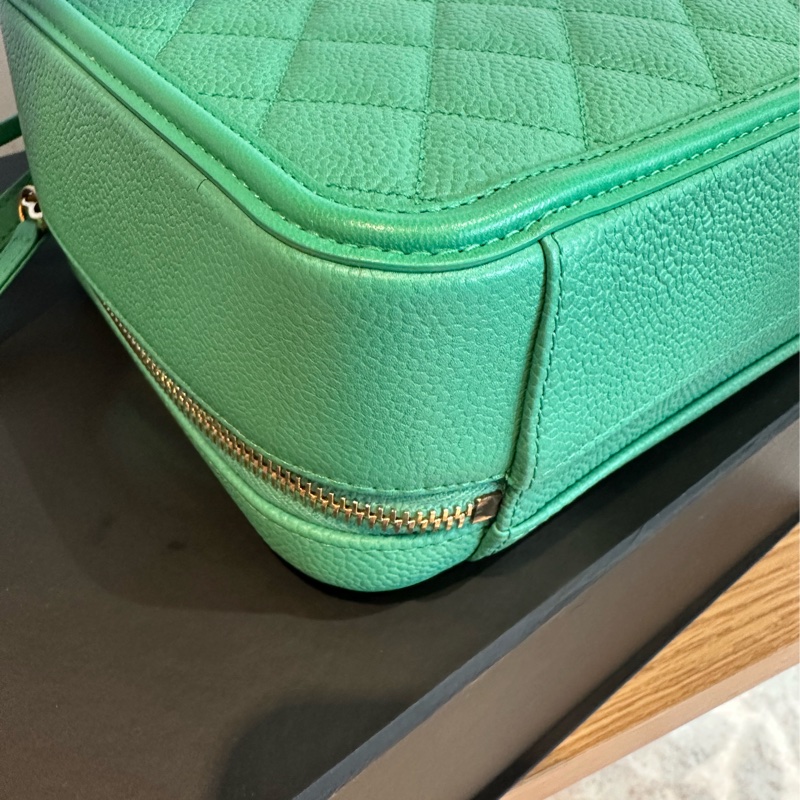 Chanel Vanity Case 復古金鏈化妝箱-綠-11