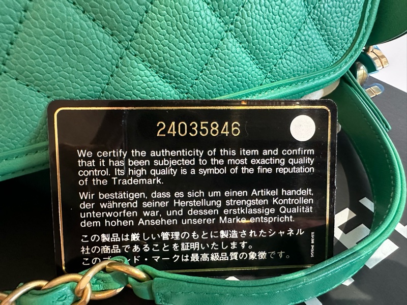 Chanel Vanity Case 復古金鏈化妝箱-綠-14