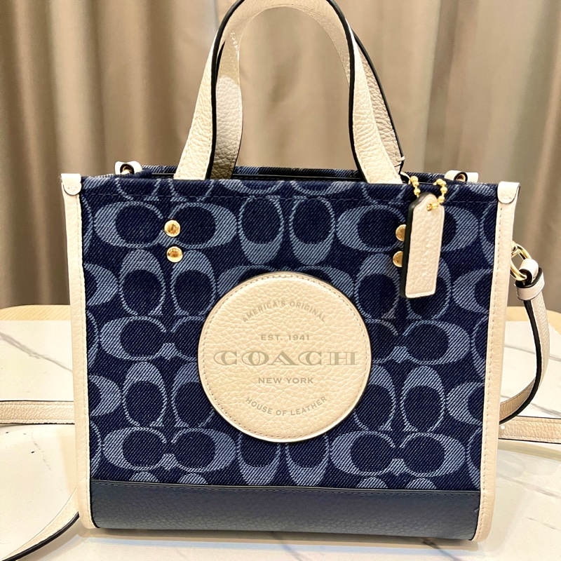✨Coach✨香布蕾🌹手提/斜背小托特🪻氣質藍紙袋包-0