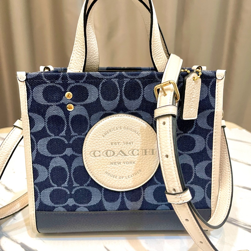 ✨Coach✨香布蕾🌹手提/斜背小托特🪻氣質藍紙袋包-8