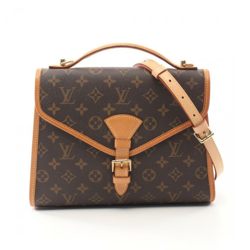 ★限時激安價SALE!!★  中古LOUIS VUITTON[B]bel air 老花手提包 PVC 真皮 棕色 两用款-0