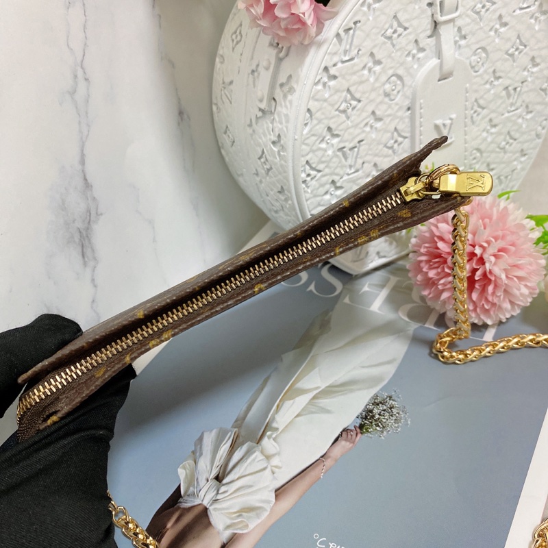 Louis Vuitton 老花單肩包小麻將包鏈條包 手機也可以放ㄛ-6