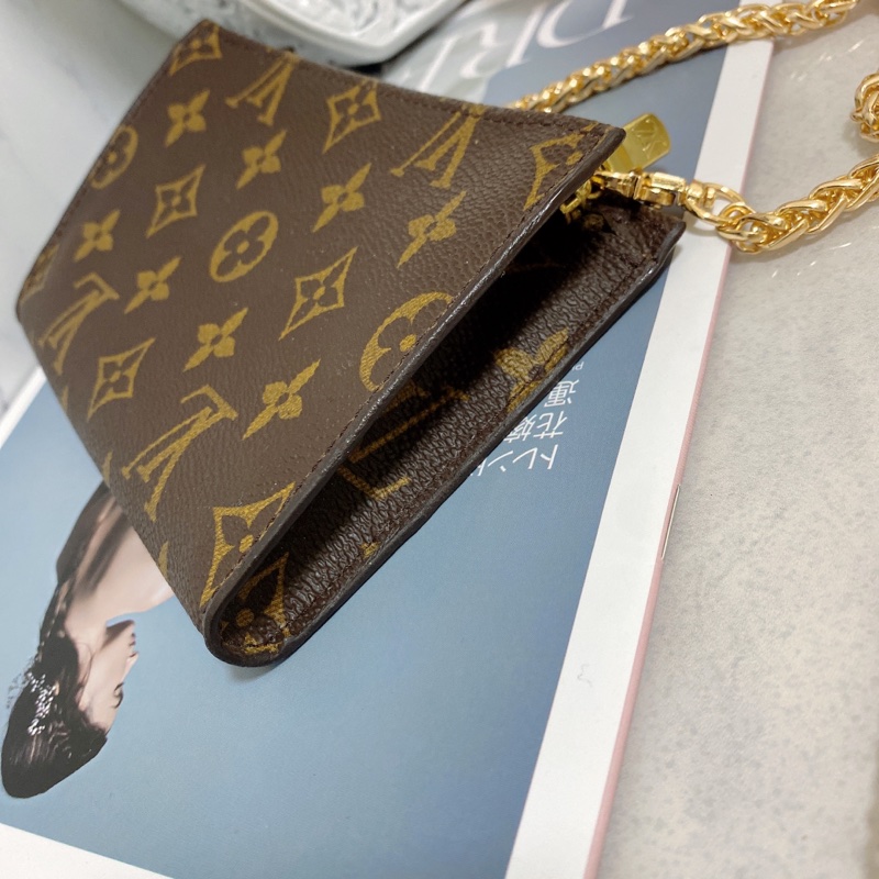 Louis Vuitton 老花單肩包小麻將包鏈條包 手機也可以放ㄛ-10
