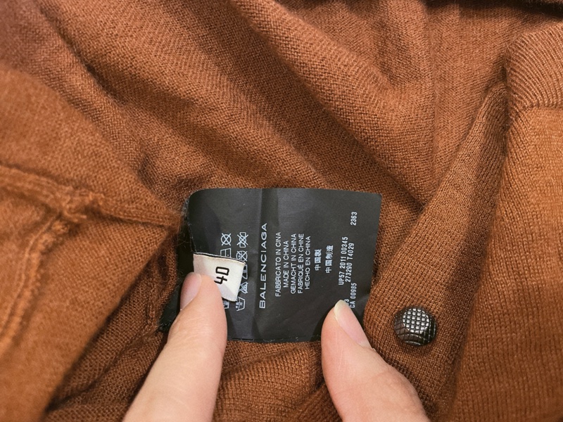 全新 吊牌拆 Balenciaga 針織外套 咖啡酒紅色-5