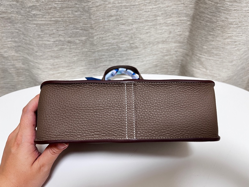 Hermes U刻 Halzan 25 大象灰 金釦-5