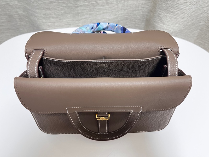 Hermes U刻 Halzan 25 大象灰 金釦-6