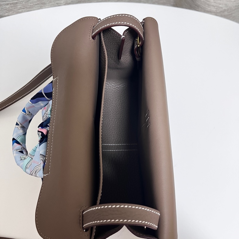 Hermes U刻 Halzan 25 大象灰 金釦-7