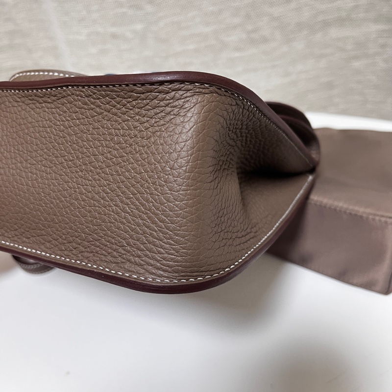 Hermes U刻 Halzan 25 大象灰 金釦-11