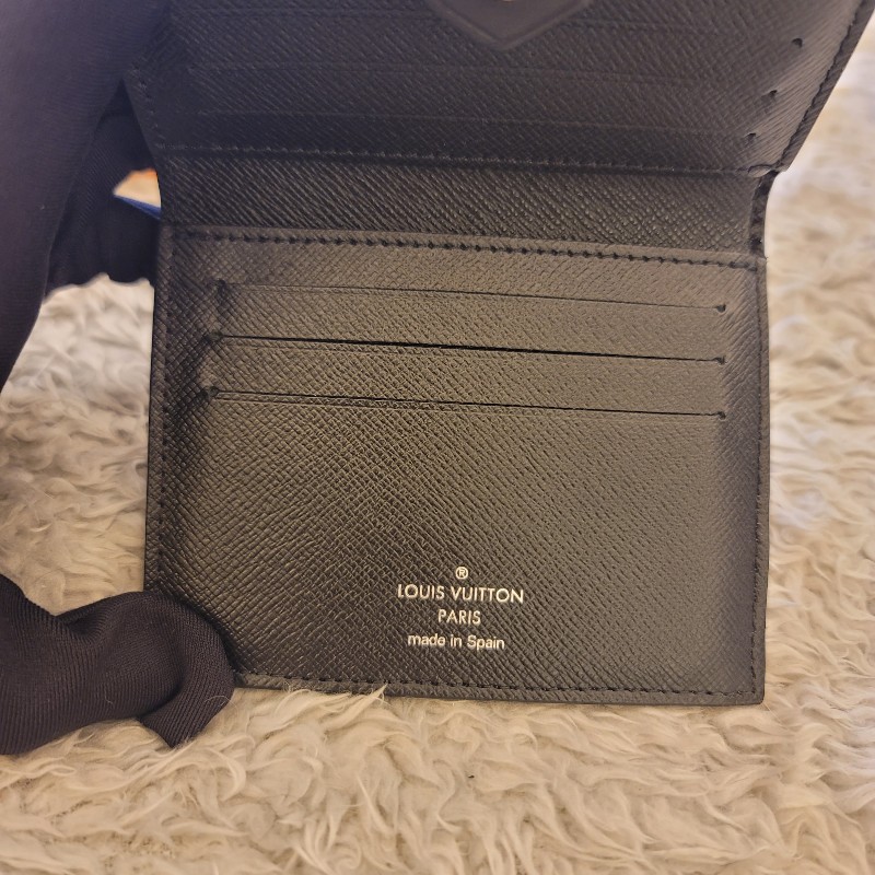 LV 黑棋盤格短夾 芯片款-6