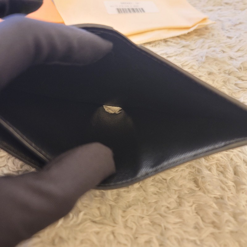 LV 黑棋盤格短夾 芯片款-8