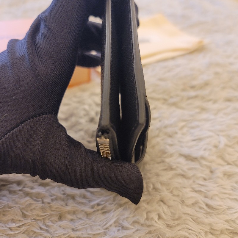 LV 黑棋盤格短夾 芯片款-15