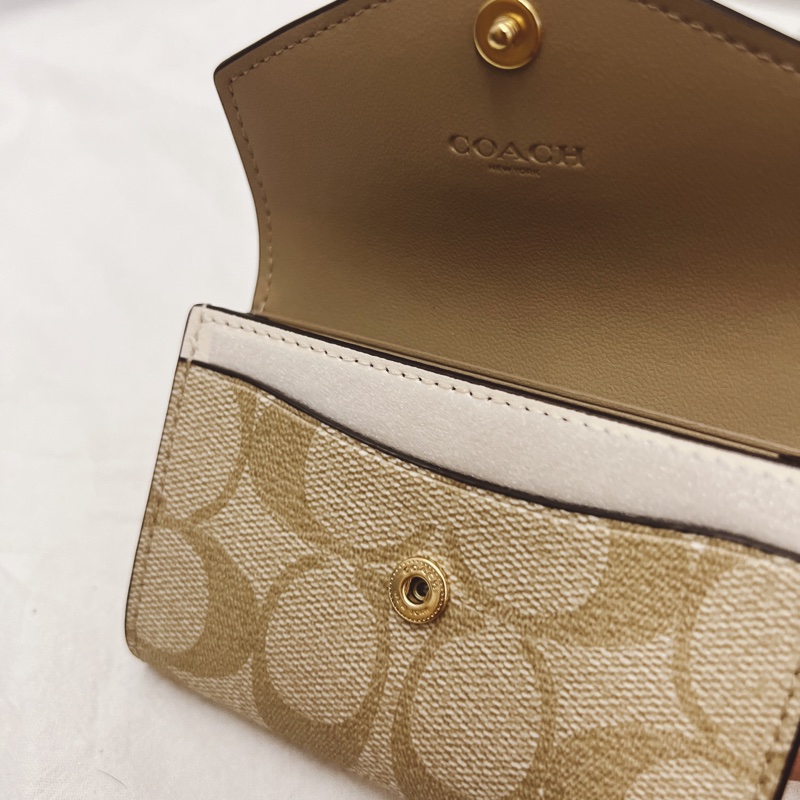Coach 白色老花拼接卡包-4