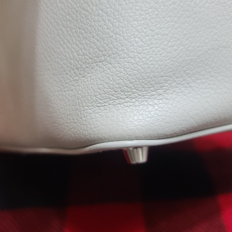 ♤Hermes♤愛馬仕 可愛氣質mini Toolbox 20cm 外縫灰白色牛奶盒子(全配盒子配件完整）-7