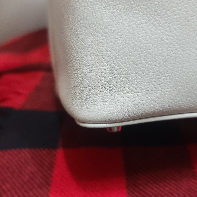 ♤Hermes♤愛馬仕 可愛氣質mini Toolbox 20cm 外縫灰白色牛奶盒子(全配盒子配件完整）-9