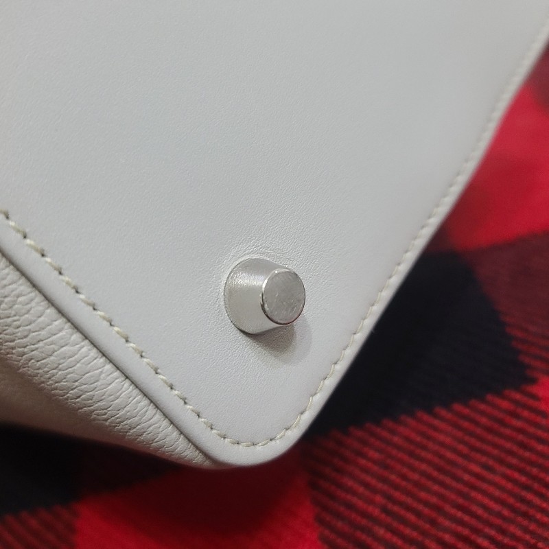 ♤Hermes♤愛馬仕 可愛氣質mini Toolbox 20cm 外縫灰白色牛奶盒子(全配盒子配件完整）-13