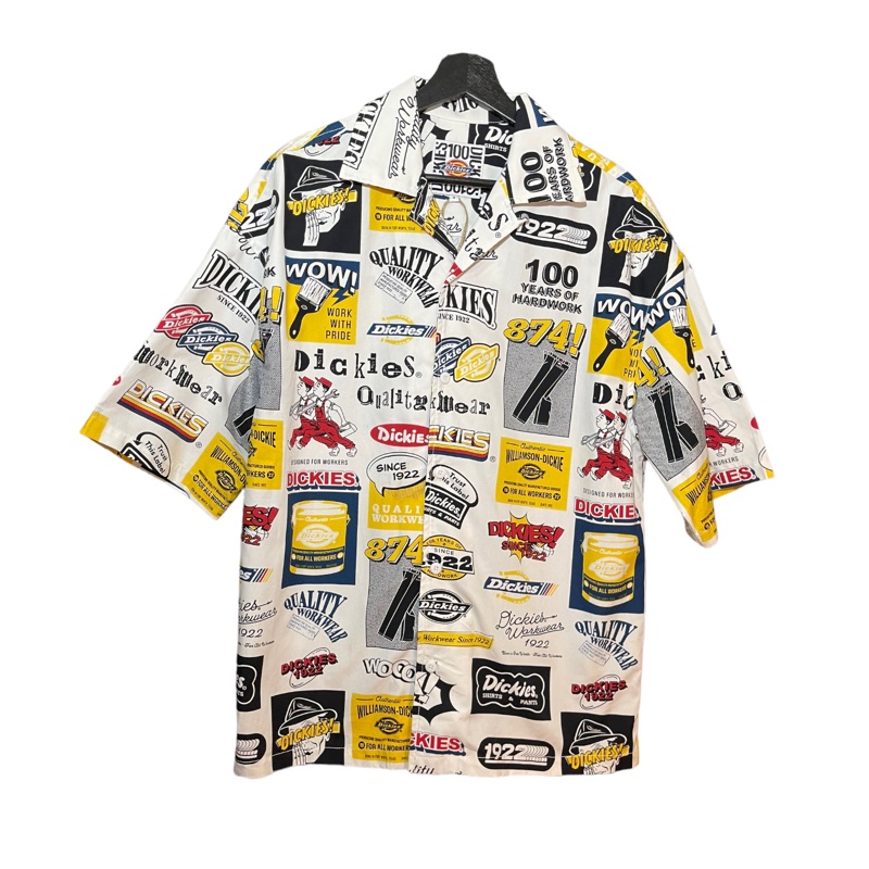顛復古⚡️Dickies復古經典Logo印花漫畫感花色短袖襯衫❤️古著男女皆可 F0506009-0