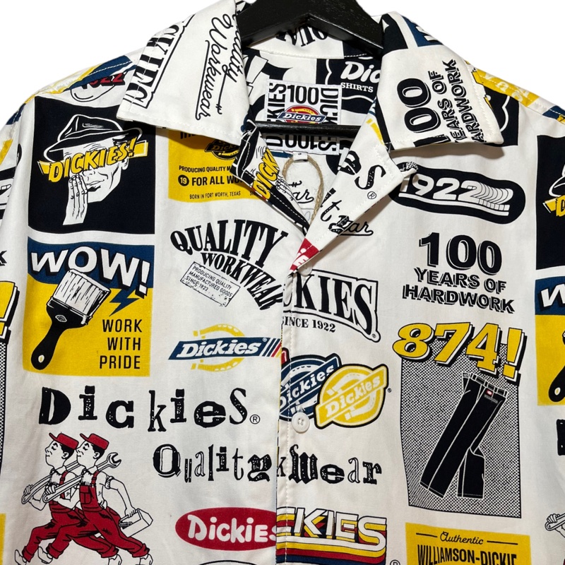 顛復古⚡️Dickies復古經典Logo印花漫畫感花色短袖襯衫❤️古著男女皆可 F0506009-2