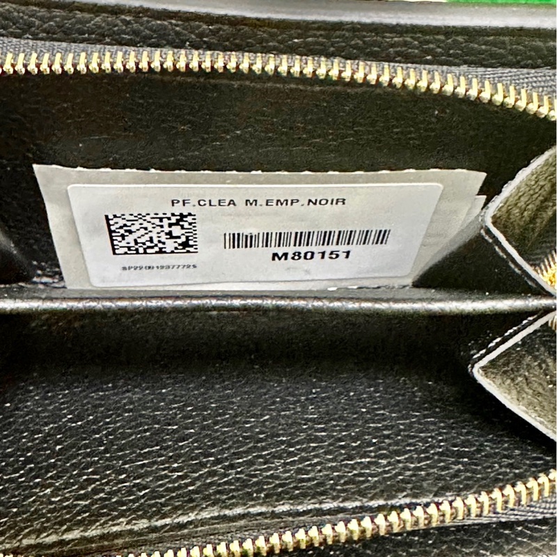 Lv黑色粒面壓紋Cléa短夾(型號：M80151）-3