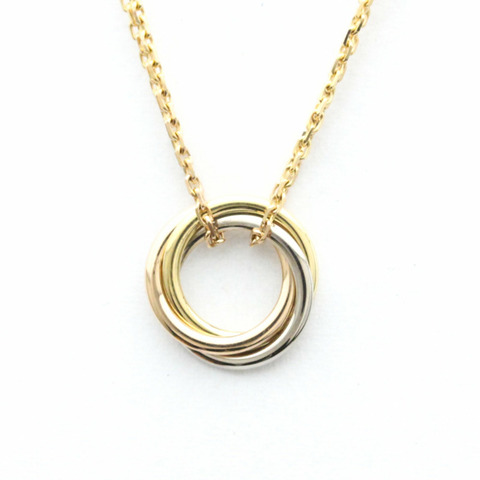 拋光卡地亞 Trinity De Cartier 項鍊 18K YG PG WG B7218200 BF559215
