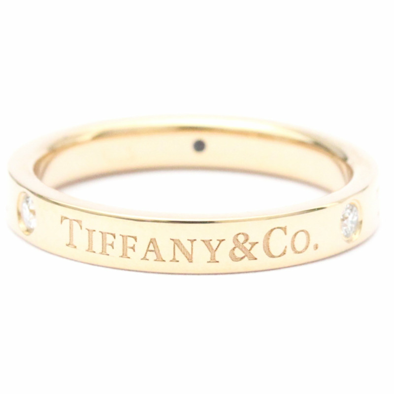 【日本直送】拋光蒂芙尼扁平戒環鑽石 0.07 克拉 18K 玫瑰金 BF559216-3