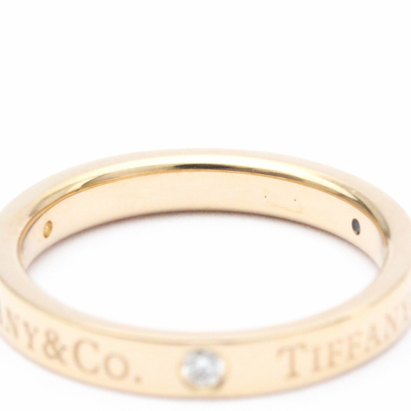 【日本直送】拋光蒂芙尼扁平戒環鑽石 0.07 克拉 18K 玫瑰金 BF559216-4