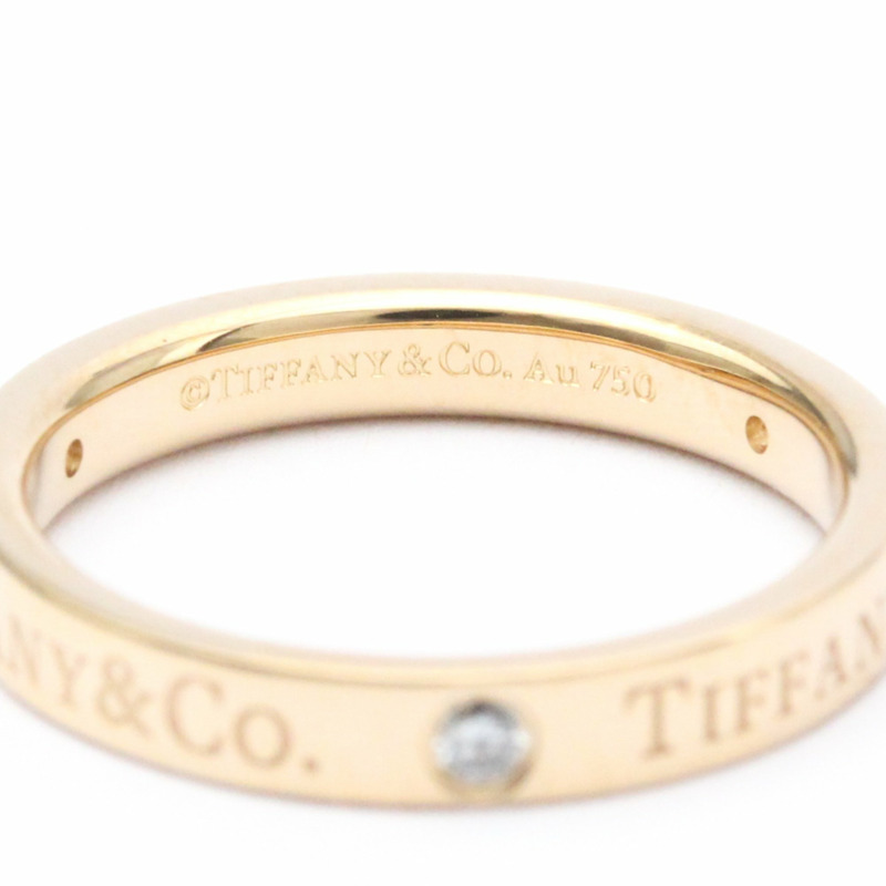 【日本直送】拋光蒂芙尼扁平戒環鑽石 0.07 克拉 18K 玫瑰金 BF559216-5