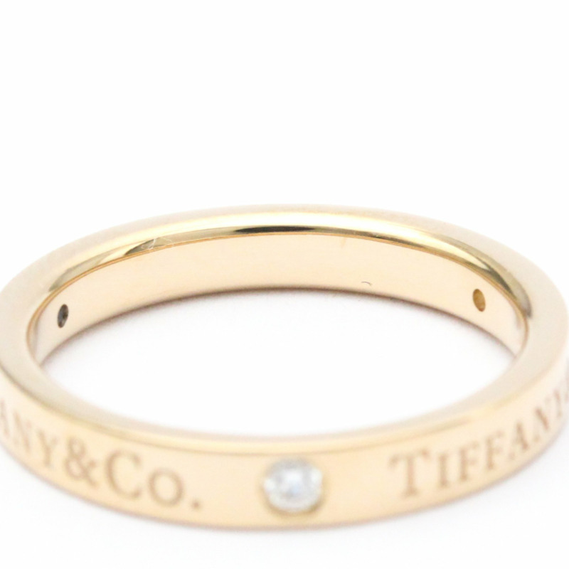 【日本直送】拋光蒂芙尼扁平戒環鑽石 0.07 克拉 18K 玫瑰金 BF559216-6