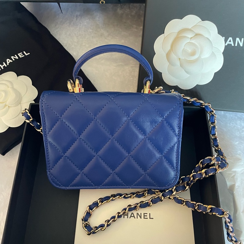 全新CHANEL 手柄鏈條小廢包-3