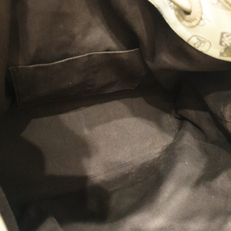 LOEWE 羅威 米白色 帆布拼麂皮 LOGO 束口 托特包/肩背包/手提包-11