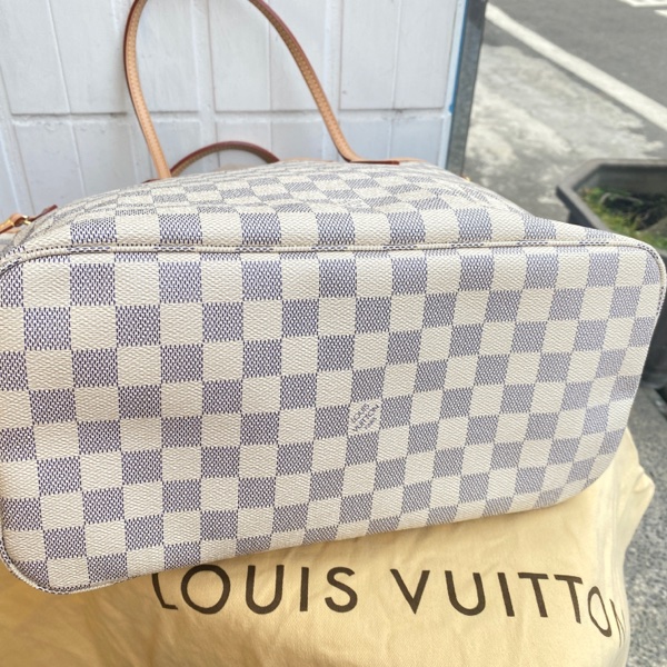 近新LOUIS VUITTON LV白棋盤格N51107中款NEVERFULL肩背包MM-3
