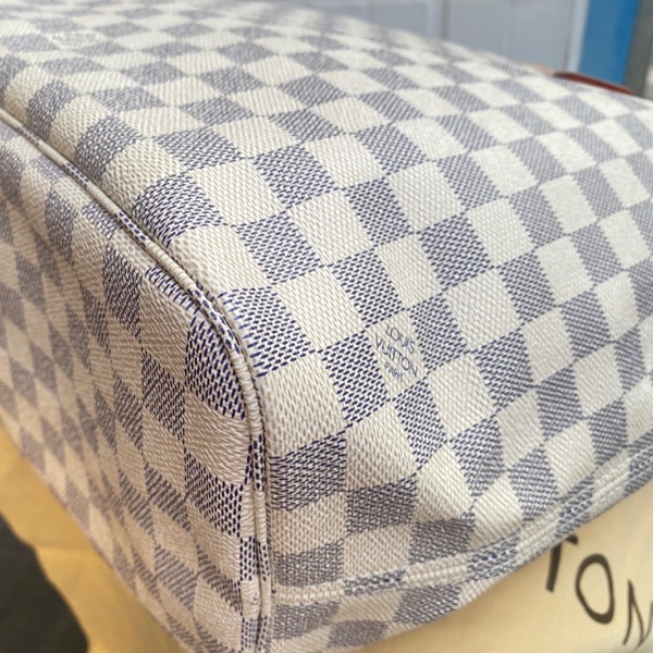 近新LOUIS VUITTON LV白棋盤格N51107中款NEVERFULL肩背包MM-5