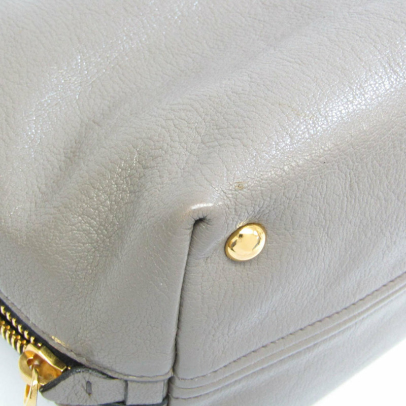 【日本直送】Miu Miu RR1893 女士皮革托特包黑色,淺灰色-3