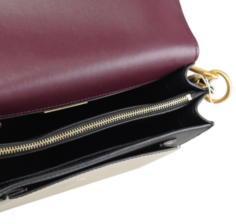 TORY BURCH ROBINSON 經典LOGO拼色兩用肩背/斜背包(酒紅黑)-5